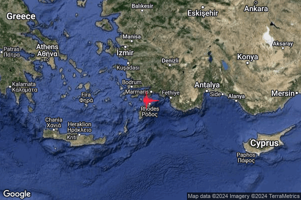 Intenso Terremoto M4.7 epicentro Turkey [Sea] alle 11:11:52 (09:11:52 UTC)