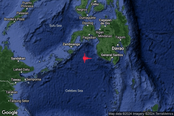 Estremo Terremoto M6.6 epicentro Philippines [Sea] alle 04:13:18 (02:13:18 UTC)