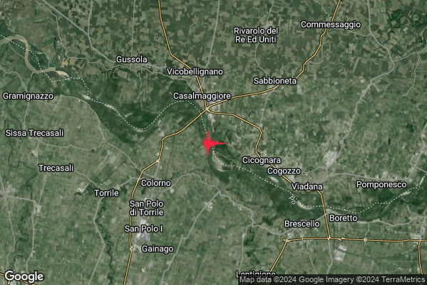 Lieve Terremoto M2.1 epicentro 4 km N Mezzani (PR) alle 20:33:36 (18:33:36 UTC)