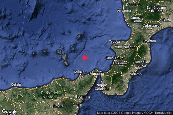 Lieve Terremoto M2.0 epicentro Tirreno Meridionale (MARE) alle 00:22:09 (22:22:09 UTC)