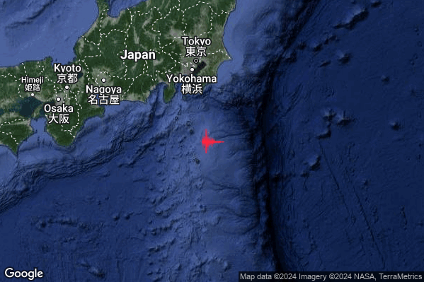 Severo Terremoto M5.5 epicentro Southeast of Honshu Japan [Sea: Japan] alle 13:07:37 (11:07:37 UTC)