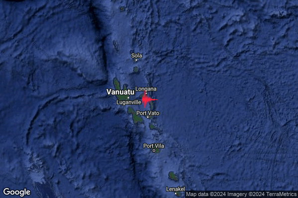 Violento Terremoto M6.3 epicentro Vanuatu Islands [Sea: Vanuatu] alle 07:04:16 (05:04:16 UTC)