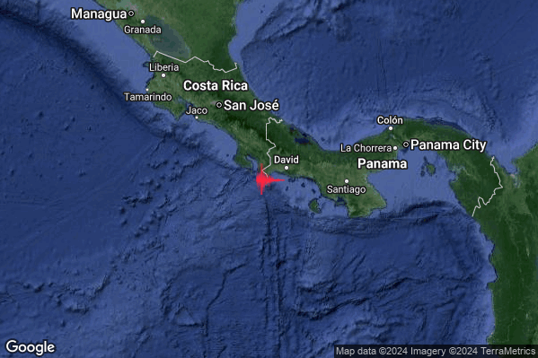 Violento Terremoto M5.8 epicentro Panama [Sea] alle 21:19:37 (19:19:37 UTC)