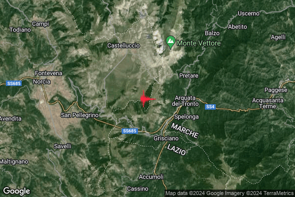 Lieve Terremoto M2.1 epicentro 5 km W Arquata del Tronto (AP) alle 05:35:11 (03:35:11 UTC)