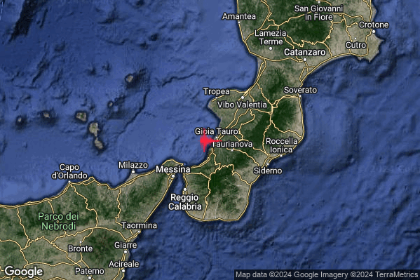 Lieve Terremoto M2.1 epicentro Costa Calabra sud-occidentale (Catanzaro Vibo Valentia Reggio di Calabria) alle 04:17:50 (02:17:50 UTC)