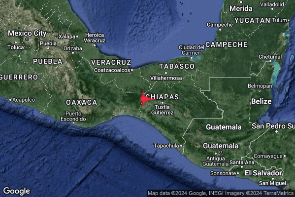 Violento Terremoto M5.7 epicentro Chiapas Mexico [Land: Mexico] alle 21:03:01 (19:03:01 UTC)