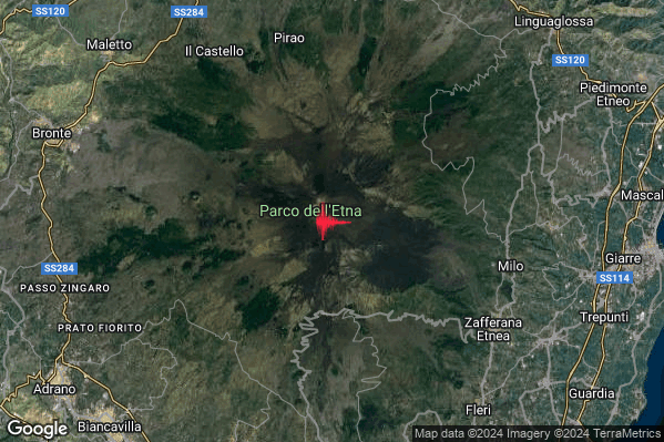 Lieve Terremoto M2.1 epicentro 10 km W Milo (CT) alle 02:57:12 (00:57:12 UTC)