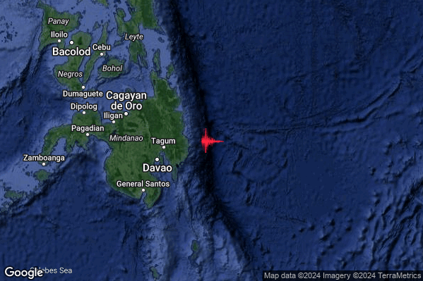 Severo Terremoto M5.6 epicentro Philippines [Sea] alle 07:39:26 (05:39:26 UTC)