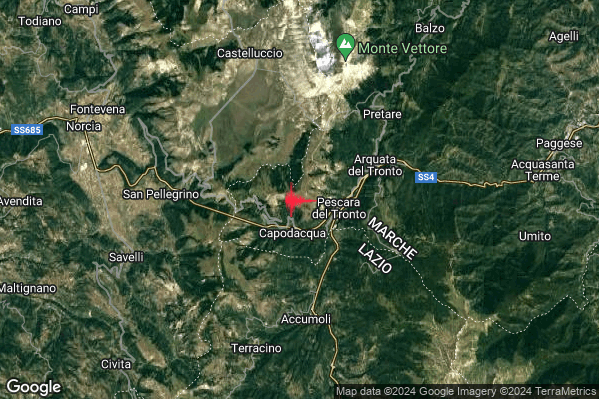 Lieve Terremoto M2.0 epicentro 5 km W Arquata del Tronto (AP) alle 23:04:16 (21:04:16 UTC)