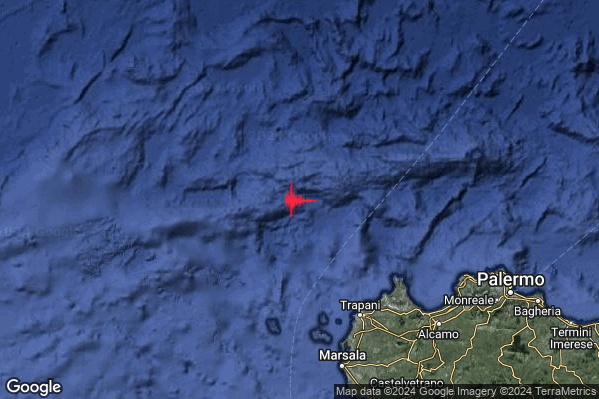 Debole Terremoto M2.7 epicentro Tirreno Meridionale (MARE) alle 01:09:55 (23:09:55 UTC)