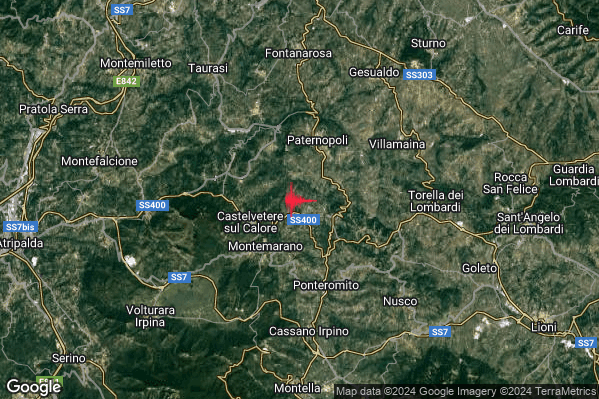 Lieve Terremoto M2.2 epicentro 2 km NW Castelfranci (AV) alle 04:31:36 (02:31:36 UTC)