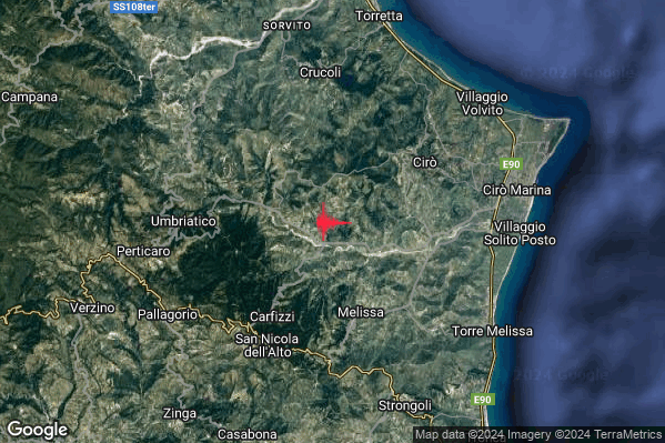 Lieve Terremoto M2.0 epicentro 5 km N Melissa (KR) alle 14:01:14 (12:01:14 UTC)