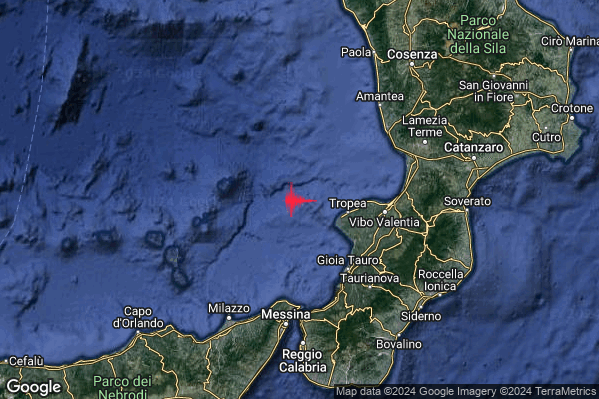 Lieve Terremoto M2.2 epicentro Tirreno Meridionale (MARE) alle 23:31:24 (21:31:24 UTC)