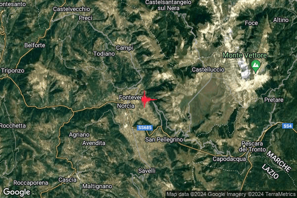 Lieve Terremoto M2.2 epicentro 3 km E Norcia (PG) alle 08:44:49 (06:44:49 UTC)