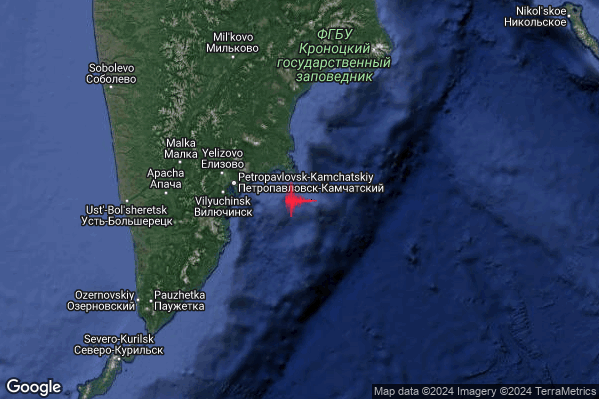 Estremo Terremoto M7.0 epicentro Off east coast of Kamchatka Peninsula Russia [Sea: Russia] alle 21:10:27 (19:10:27 UTC)