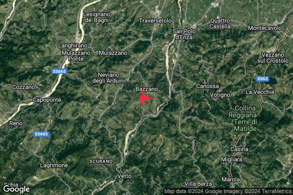 Lieve Terremoto M2.0 epicentro 5 km SE Neviano degli Arduini (PR) alle 15:41:37 (13:41:37 UTC)