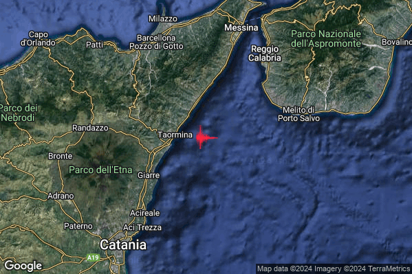 Lieve Terremoto M2.0 epicentro Stretto di Messina (Reggio di Calabria Messina) alle 22:48:23 (20:48:23 UTC)