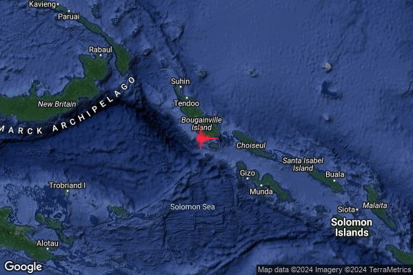 Estremo Terremoto M6.4 epicentro Papua New Guinea [Land] alle 22:13:37 (20:13:37 UTC)