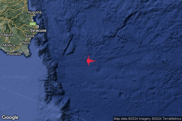 Leggero Terremoto M2.8 epicentro Mar Ionio Meridionale (MARE) alle 15:26:11 (13:26:11 UTC)