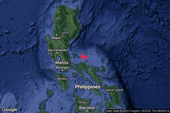 Violento Terremoto M5.7 epicentro Philippines [Sea] alle 01:16:45 (23:16:45 UTC)