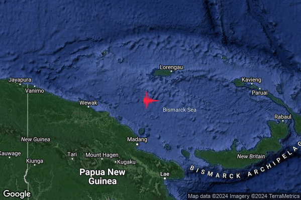 Violento Terremoto M6.2 epicentro Papua New Guinea [Sea] alle 18:46:06 (16:46:06 UTC)