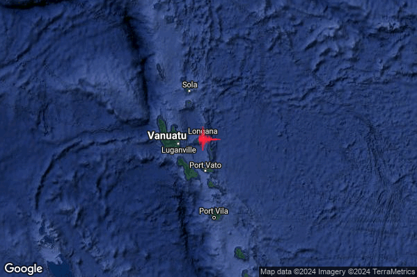 Violento Terremoto M6.0 epicentro Vanuatu Islands [Sea: Vanuatu] alle 21:22:58 (19:22:58 UTC)