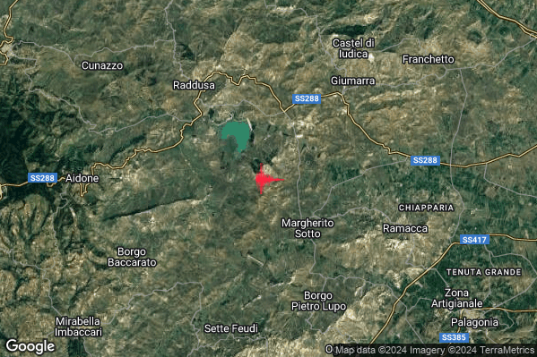 Lieve Terremoto M2.0 epicentro 8 km SE Raddusa (CT) alle 16:22:34 (14:22:34 UTC)