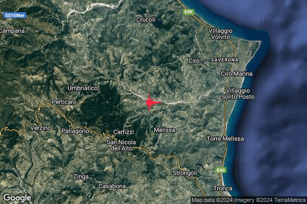 Lieve Terremoto M2.0 epicentro 4 km N Melissa (KR) alle 16:55:29 (14:55:29 UTC)