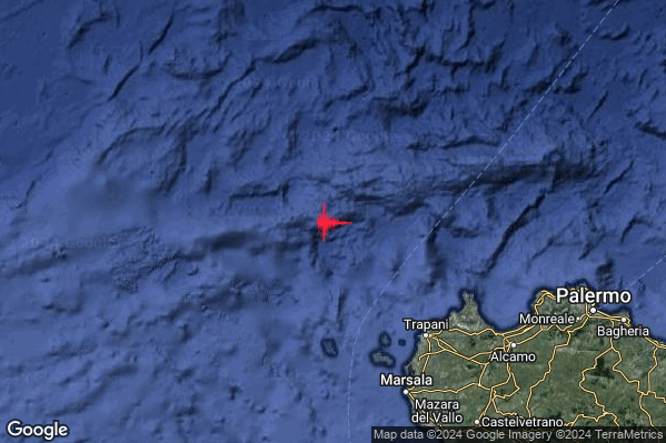 Leggero Terremoto M3.0 epicentro Tirreno Meridionale (MARE) alle 10:20:40 (08:20:40 UTC)