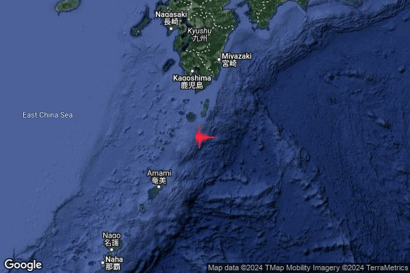 Severo Terremoto M5.6 epicentro Ryukyu Islands Japan [Sea: Japan] alle 01:03:41 (23:03:41 UTC)