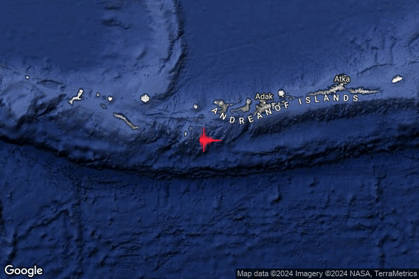 Violento Terremoto M5.7 epicentro Andreanof Islands Aleutian Islands United States [Sea: United States] alle 19:21:18 (17:21:18 UTC)