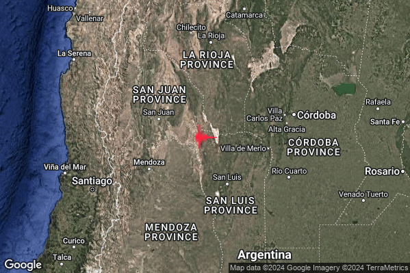 Violento Terremoto M5.9 epicentro Mendoza Province Argentina [Land: Argentina] alle 23:24:29 (21:24:29 UTC)