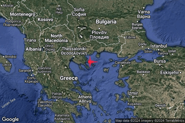 Intenso Terremoto M4.5 epicentro Greece [Sea] alle 10:47:26 (08:47:26 UTC)