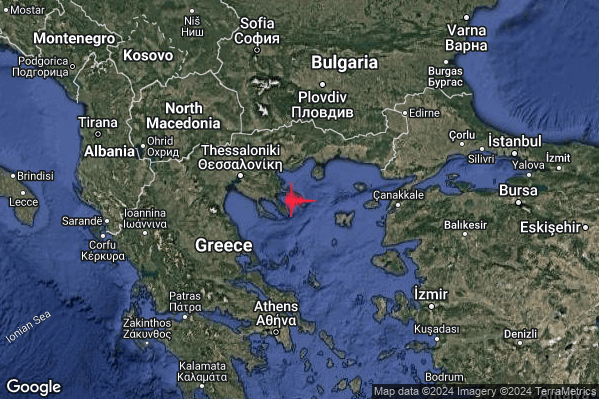 Intenso Terremoto M4.6 epicentro Greece [Land] alle 11:50:25 (09:50:25 UTC)