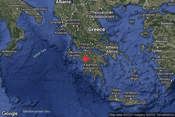 Intenso Terremoto M4.6 epicentro Southern Greece [Land: Greece] alle 20:27:47 (18:27:47 UTC)