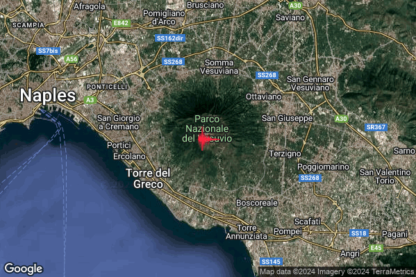 Lieve Terremoto M2.2 epicentro Vesuvio alle 21:18:22 (19:18:22 UTC)