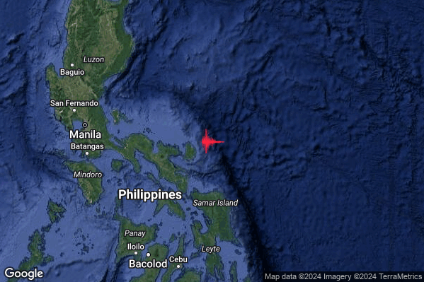 Violento Terremoto M6.2 epicentro Philippines [Sea] alle 23:19:52 (21:19:52 UTC)