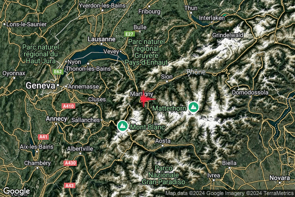 Lieve Terremoto M2.1 epicentro Confine Italia-Svizzera (SVIZZERA) alle 08:33:18 (06:33:18 UTC)