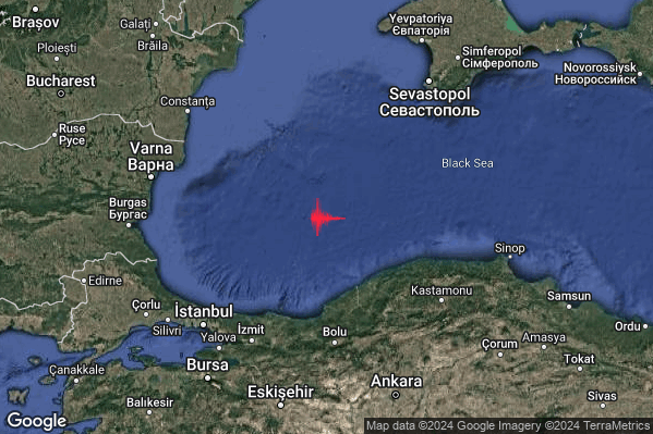 Forte Terremoto M5.1 epicentro Turkey [Sea] alle 09:16:42 (07:16:42 UTC)