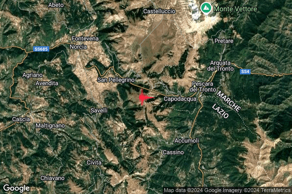 Debole Terremoto M2.5 epicentro 7 km NW Accumoli (RI) alle 09:26:48 (07:26:48 UTC)