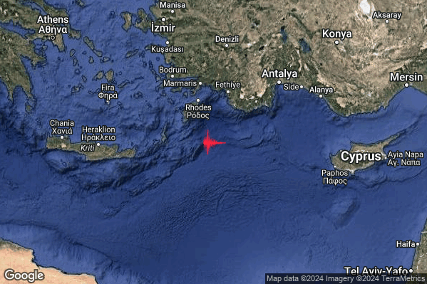 Forte Terremoto M4.8 epicentro Greece [Sea] alle 18:54:20 (16:54:20 UTC)