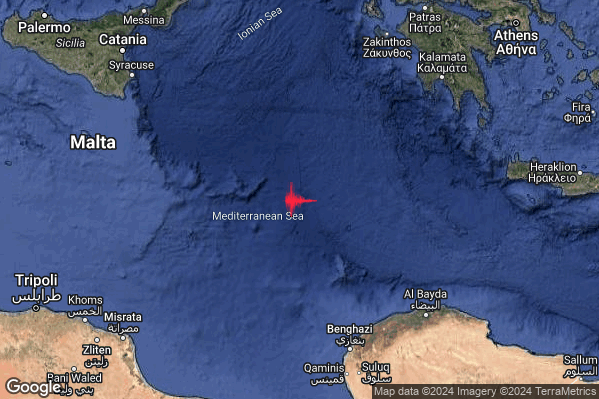 Moderato Terremoto M3.3 epicentro Libya [Sea] alle 06:06:03 (04:06:03 UTC)