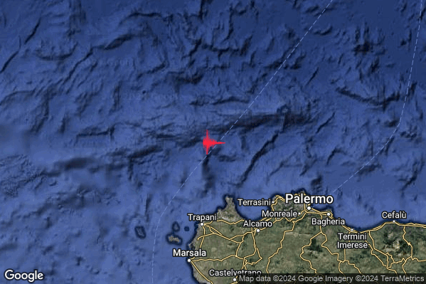 Debole Terremoto M2.4 epicentro Tirreno Meridionale (MARE) alle 20:28:59 (18:28:59 UTC)