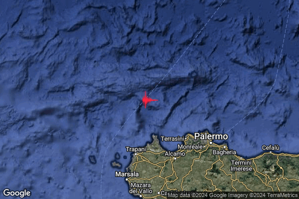 Debole Terremoto M2.3 epicentro Tirreno Meridionale (MARE) alle 20:31:17 (18:31:17 UTC)