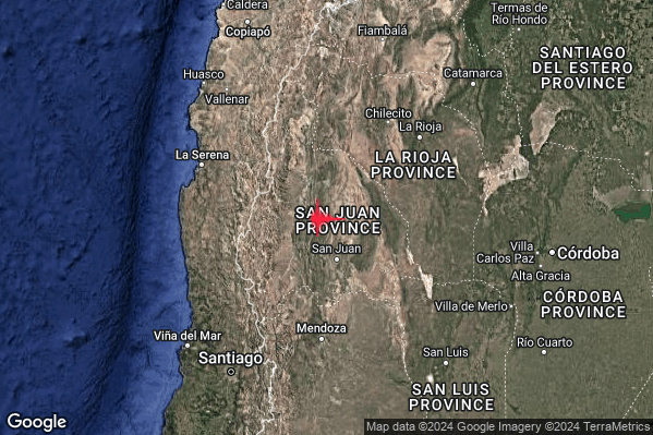 Violento Terremoto M5.7 epicentro San Juan Province Argentina [Land: Argentina] alle 00:59:41 (22:59:41 UTC)