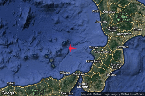 Lieve Terremoto M2.2 epicentro Tirreno Meridionale (MARE) alle 02:49:12 (00:49:12 UTC)