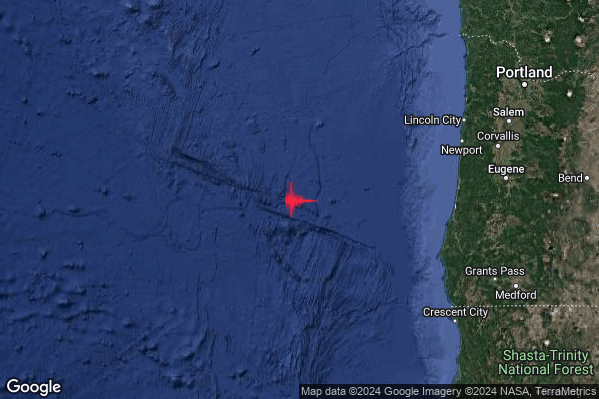 Violento Terremoto M6.0 epicentro Off coast of Oregon United States [Sea: United States] alle 21:15:24 (20:15:24 UTC)