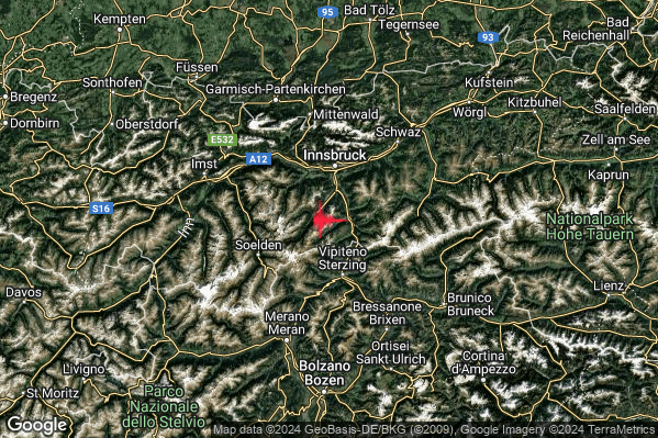 Moderato Terremoto M3.4 epicentro Confine Italia-Austria (AUSTRIA) alle 20:19:40 (19:19:40 UTC)