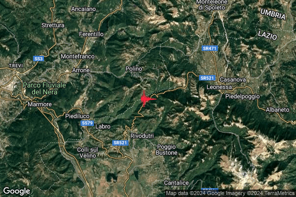 Lieve Terremoto M2.2 epicentro 4 km SE Polino (TR) alle 07:03:03 (06:03:03 UTC)