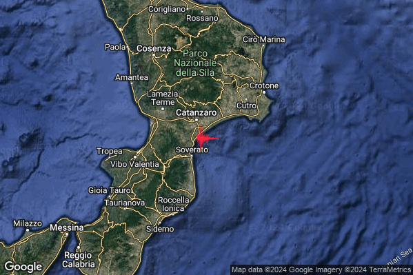 Lieve Terremoto M2.0 epicentro Costa Ionica Catanzarese (Catanzaro) alle 08:27:25 (07:27:25 UTC)